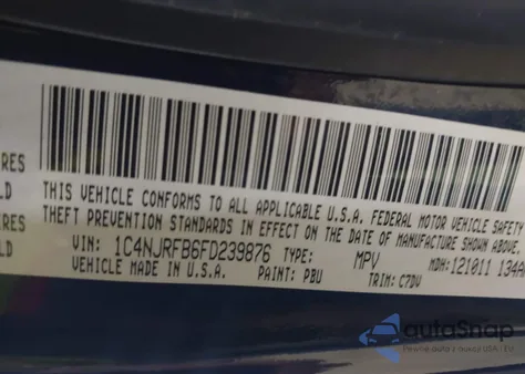 2015 Jeep Patriot Latitude from USA, damaged, VIN 1C4NJRFB6FD239876